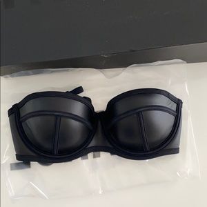 Triangl leather balconette bikini top small